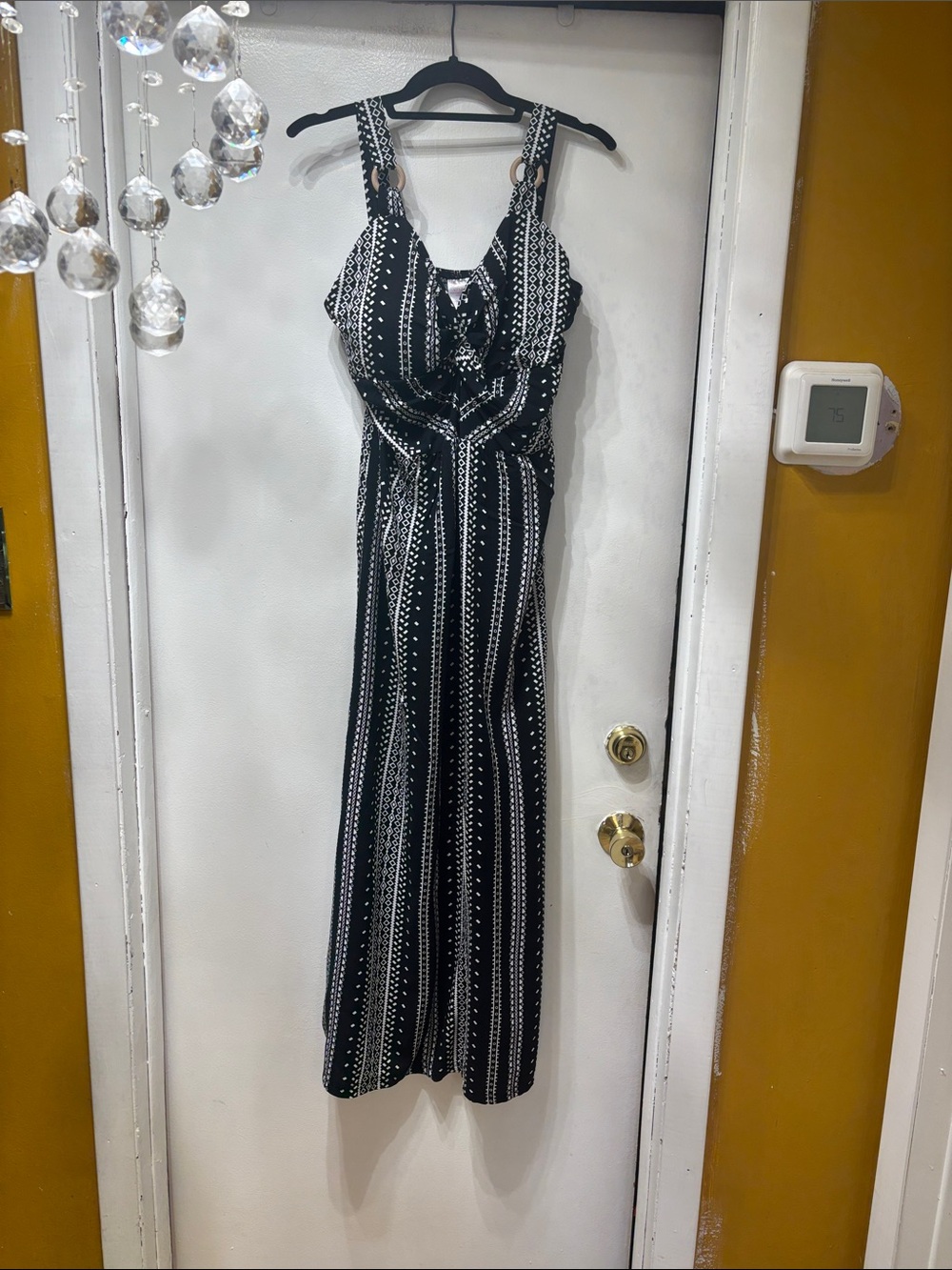 No Boundaries Black and White Striped Maxi Dress